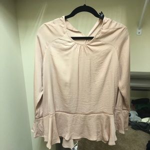 rose pink long sleeve silk shirt!